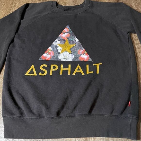 Asphalt Yacht Club Black Pullover Sweatshirt Crewneck Logo Men’s Size XL - Picture 2 of 6